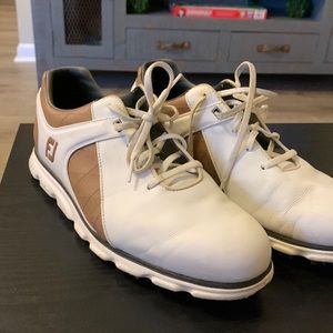 FootJoy Pro/SL golf shoes in white/brown 53219
